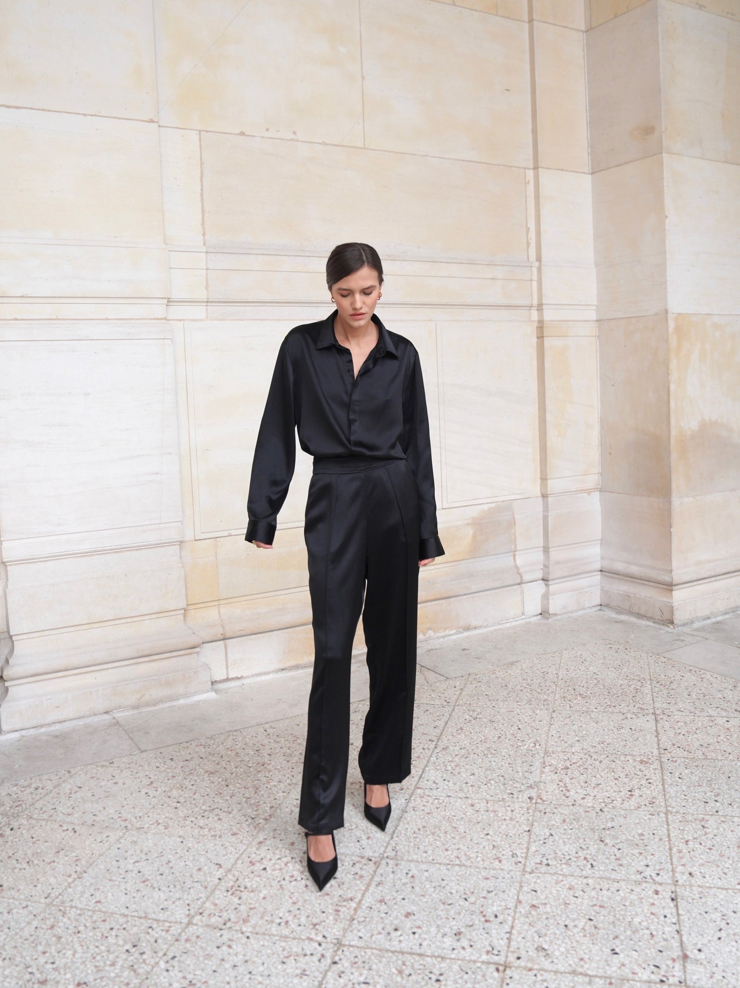 EDEN TROUSERS IN PURE BLACK