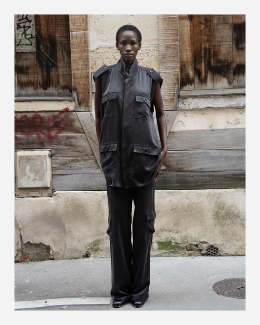 HERVEY CARGO TROUSERS BLACK WASHED