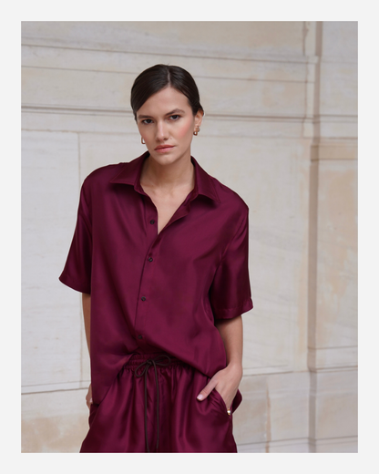 JAMES SHIRT IN MERLOT