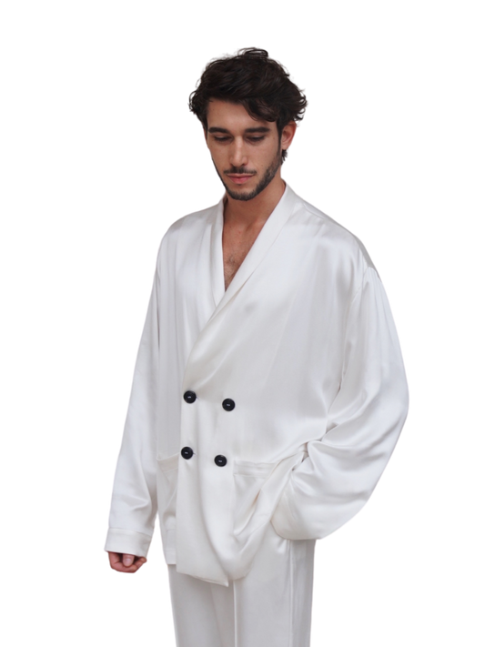ASTOR JACKET IN IVORY SATIN