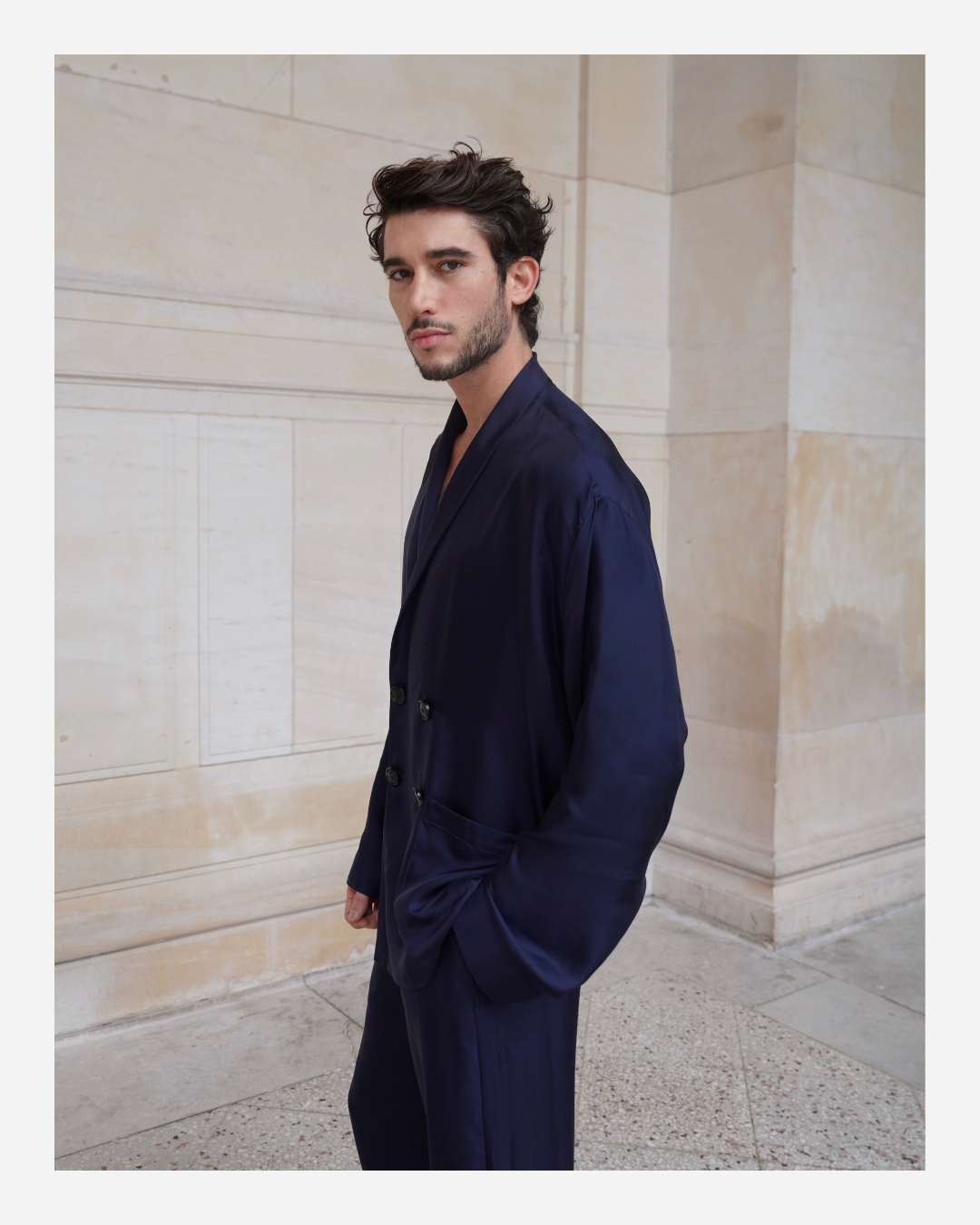 ASTOR JACKET IN OXFORD BLUE