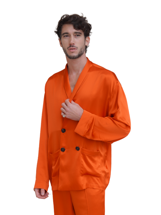 ASTOR JACKET IN ORANGE SATIN