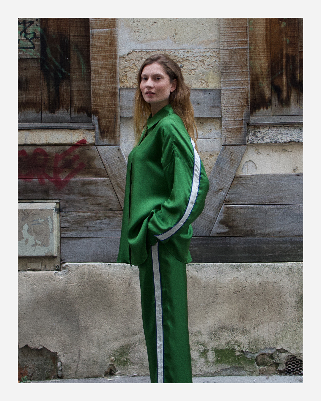 LILLY SHIRT IN GREEN/WHITE