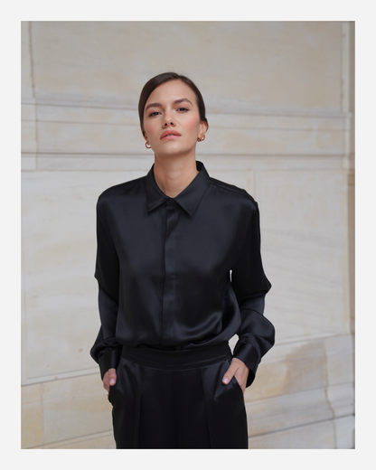 SAVOY SHIRT IN PURE BLACK