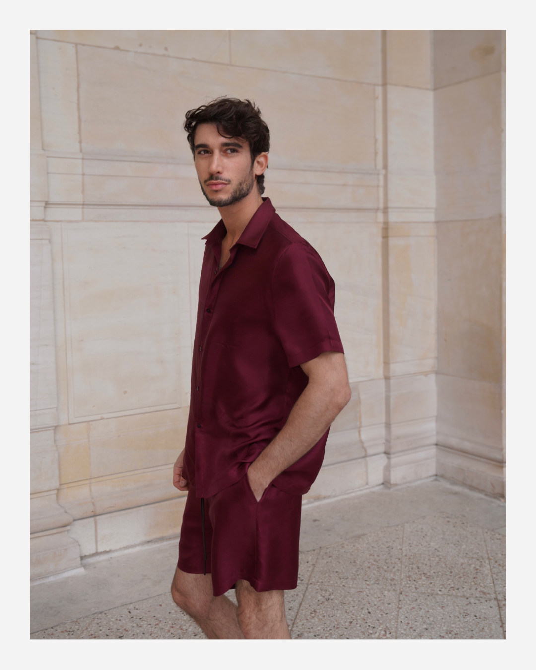 JAMES SHIRT IN MERLOT