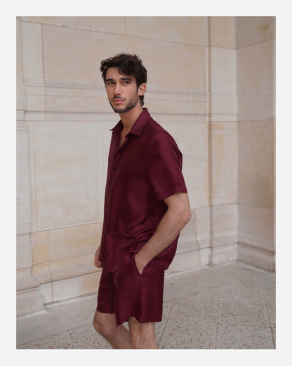 JAMES SHIRT IN MERLOT