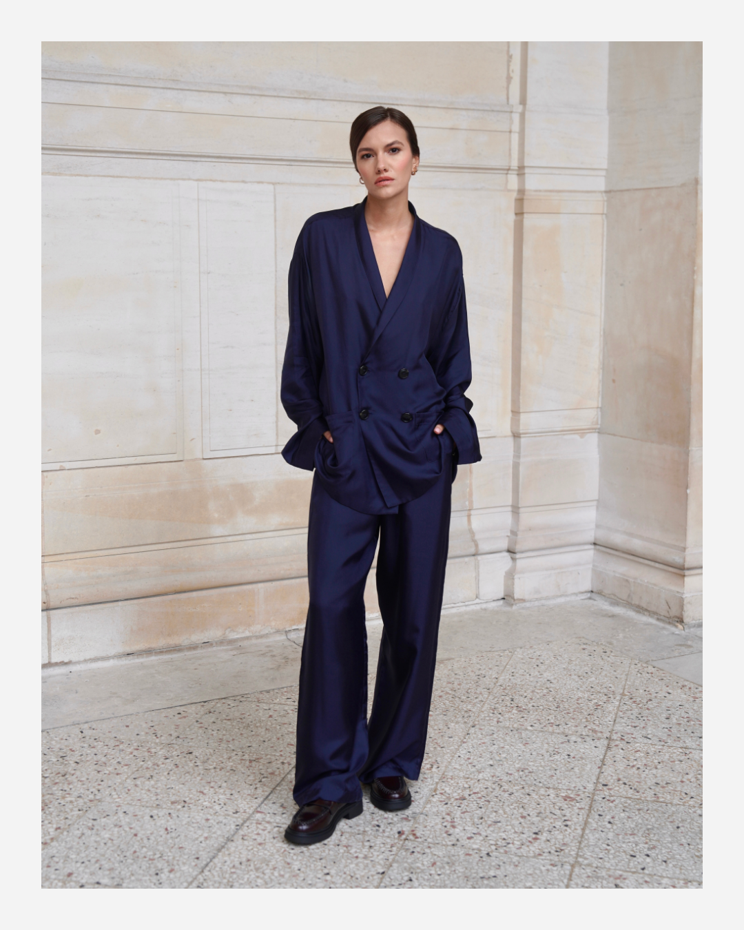 ASTOR JACKET IN OXFORD BLUE