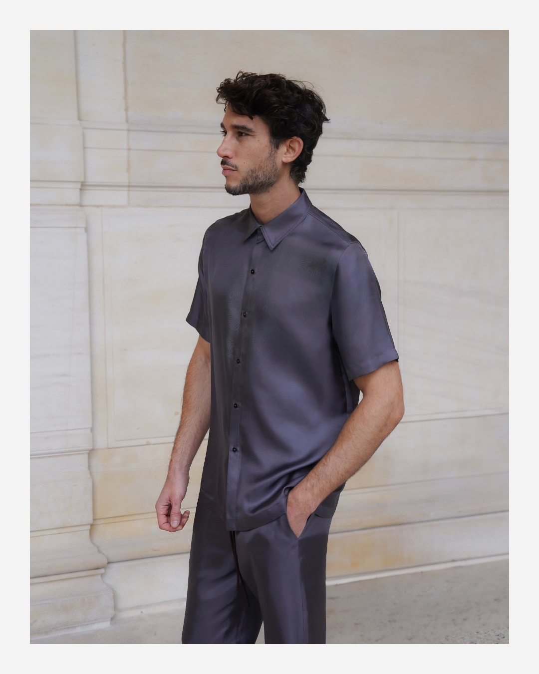 JAMES SHIRT IN ASH GRAY