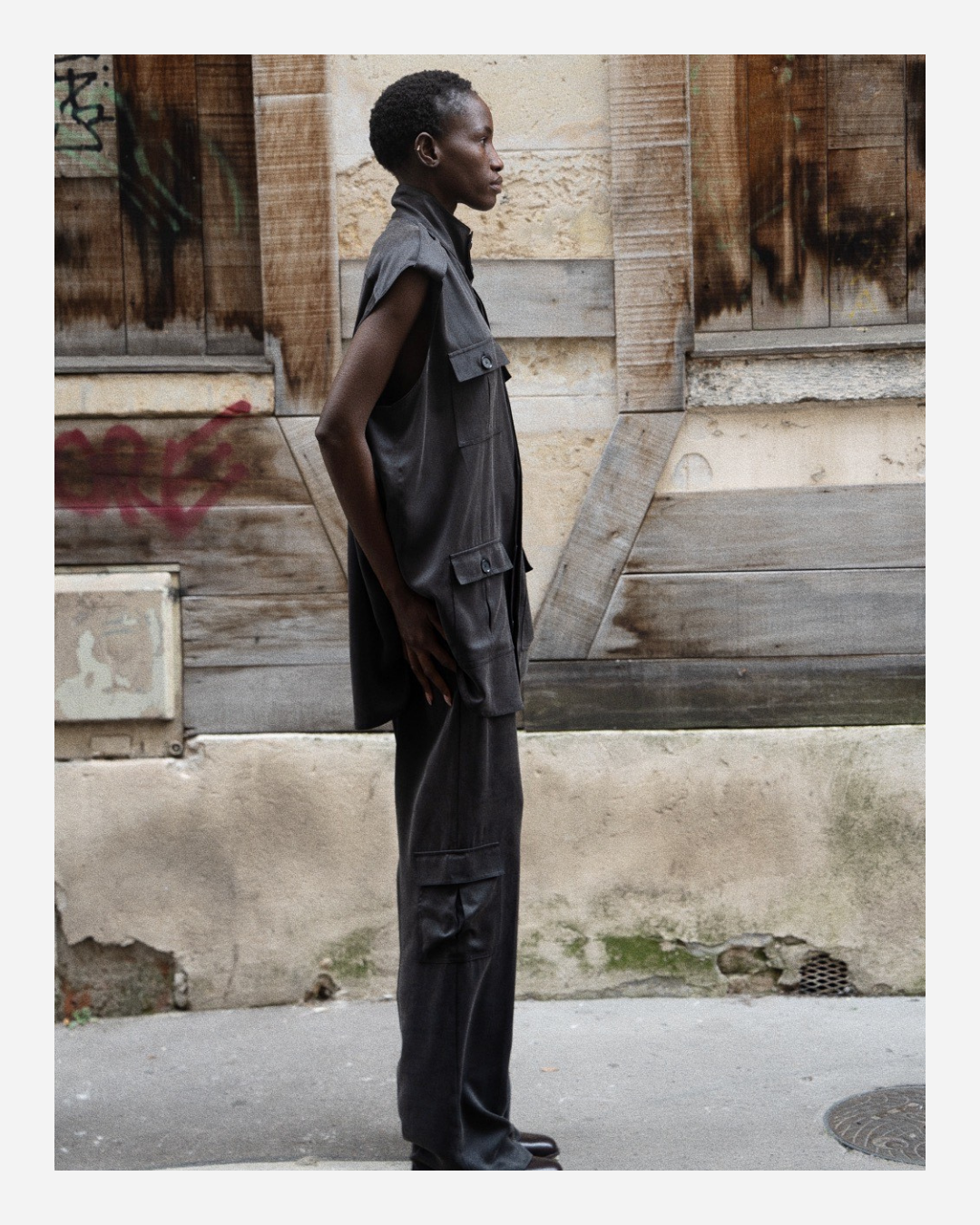 HERVEY CARGO TROUSERS BLACK WASHED