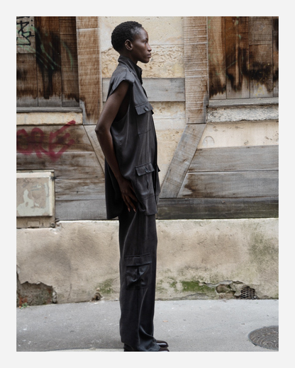 HERVEY CARGO TROUSERS BLACK WASHED