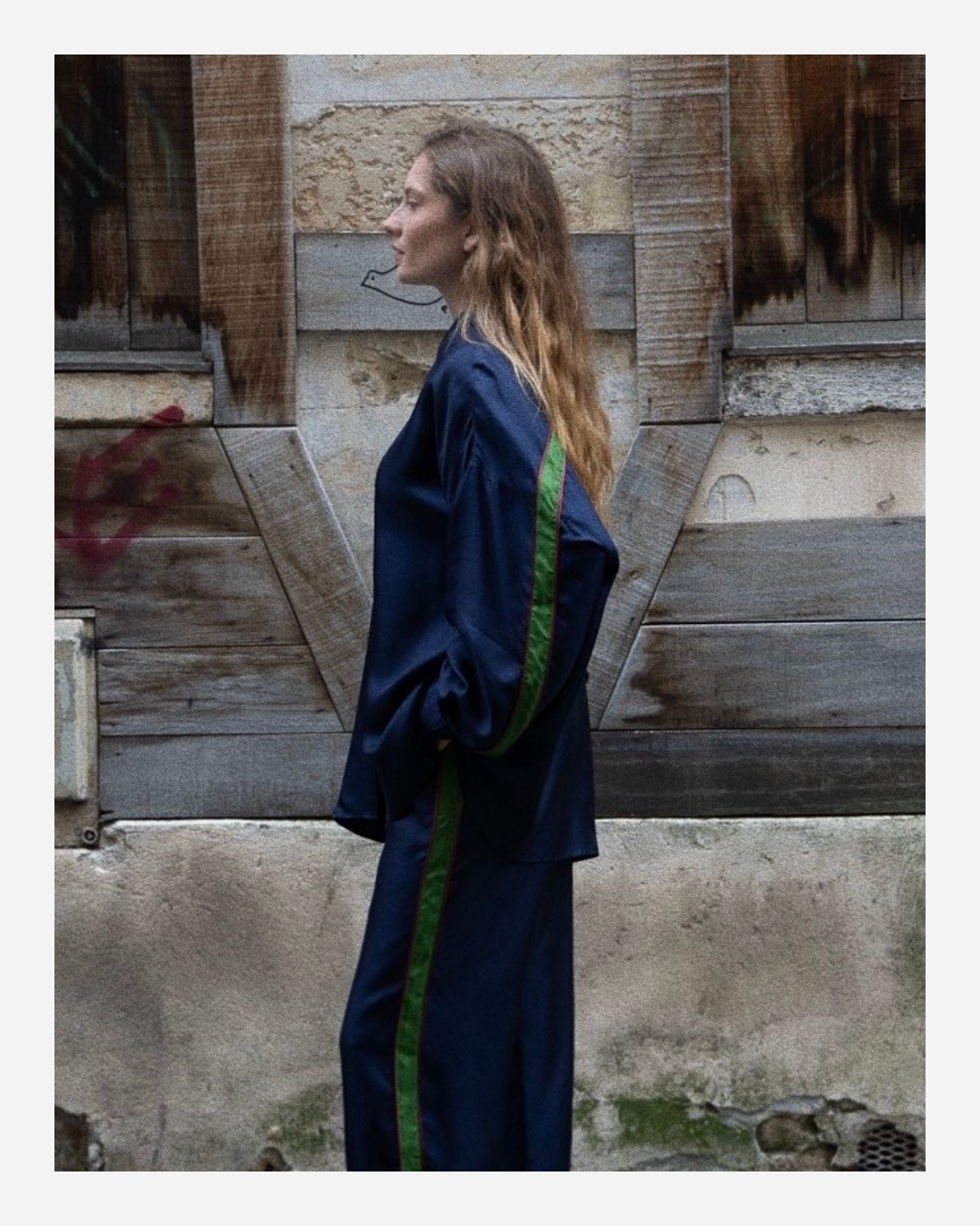 LILLY SHIRT IN INDIGO BLUE/GREEN