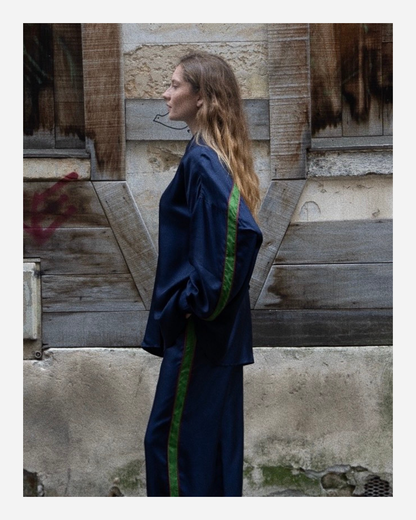 LILLY SHIRT IN INDIGO BLUE/GREEN