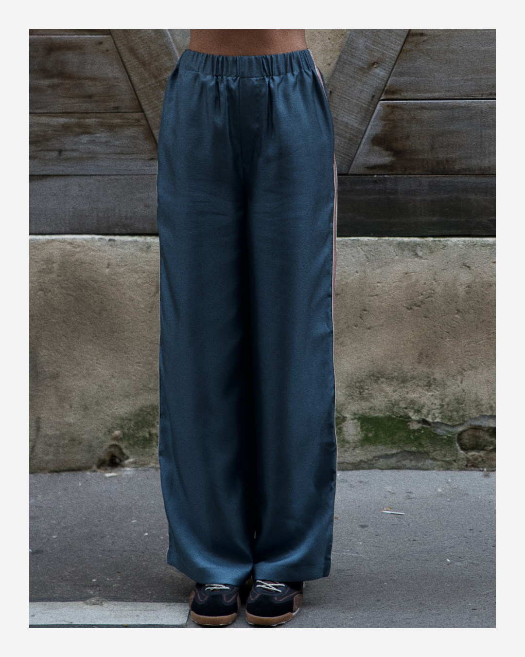 ABBY PANTS IN TEAL BLUE/ROSE