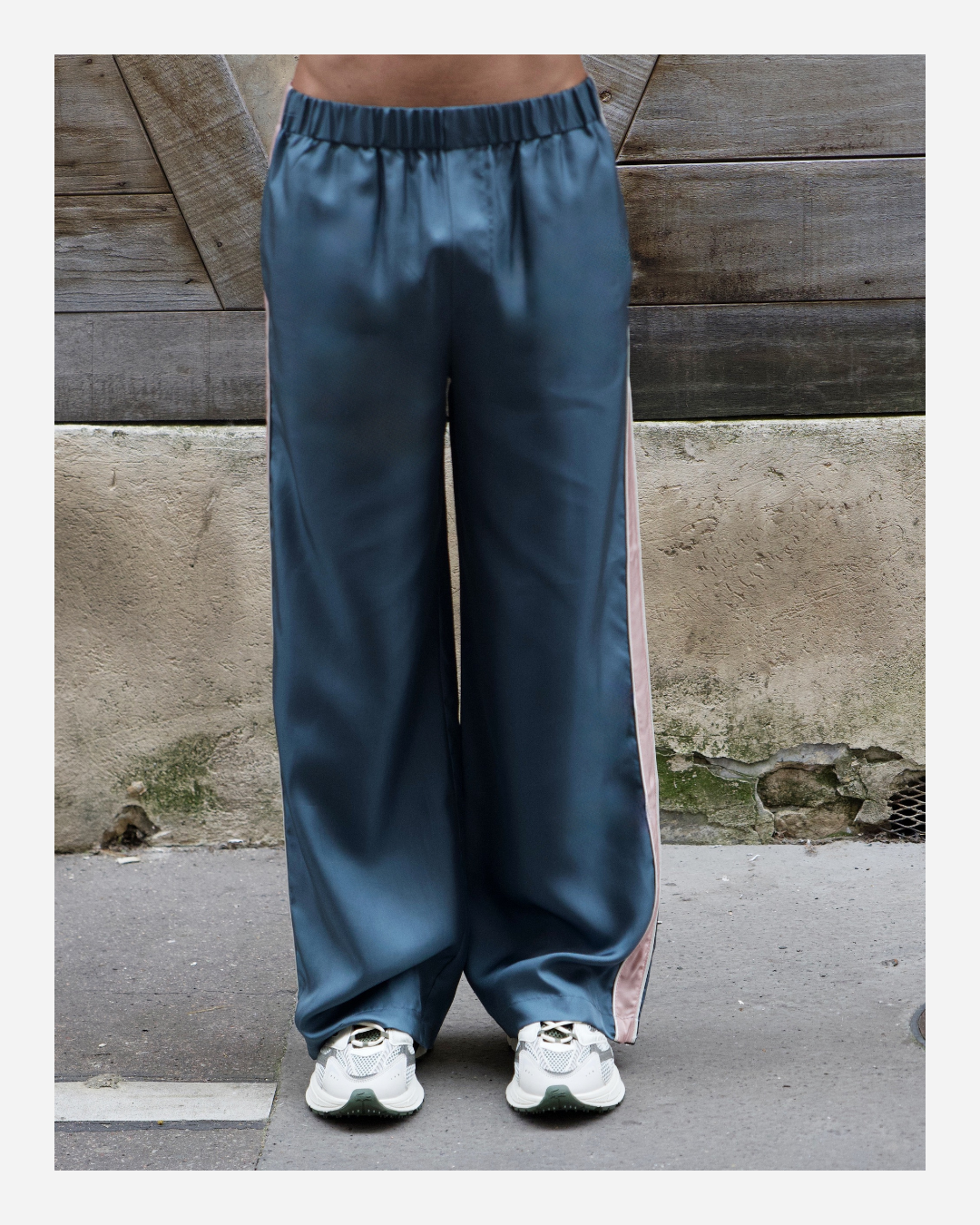 ABBY PANTS IN TEAL BLUE/ROSE