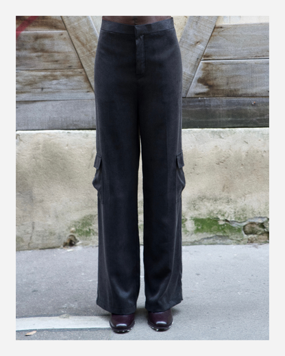 HERVEY CARGO TROUSERS BLACK WASHED
