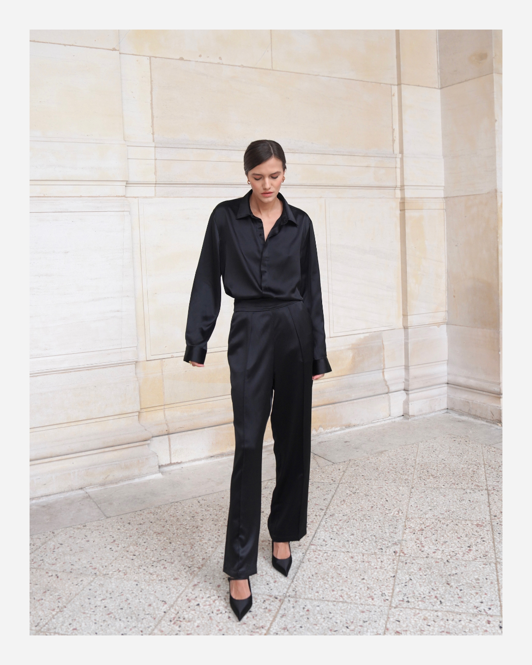 EDEN TROUSERS IN PURE BLACK