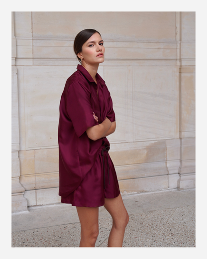 JAMES SHIRT IN MERLOT