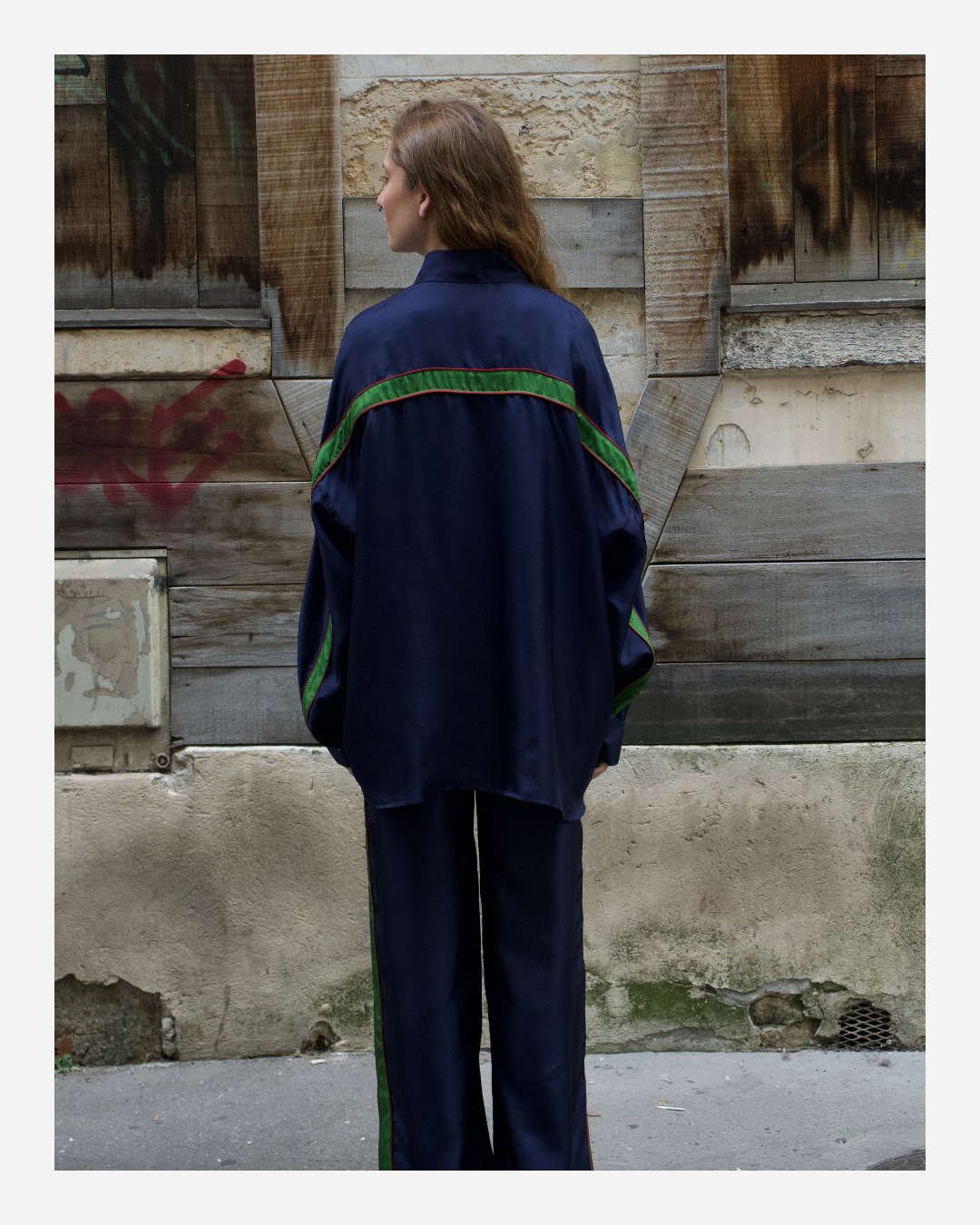 LILLY SHIRT IN INDIGO BLUE/GREEN