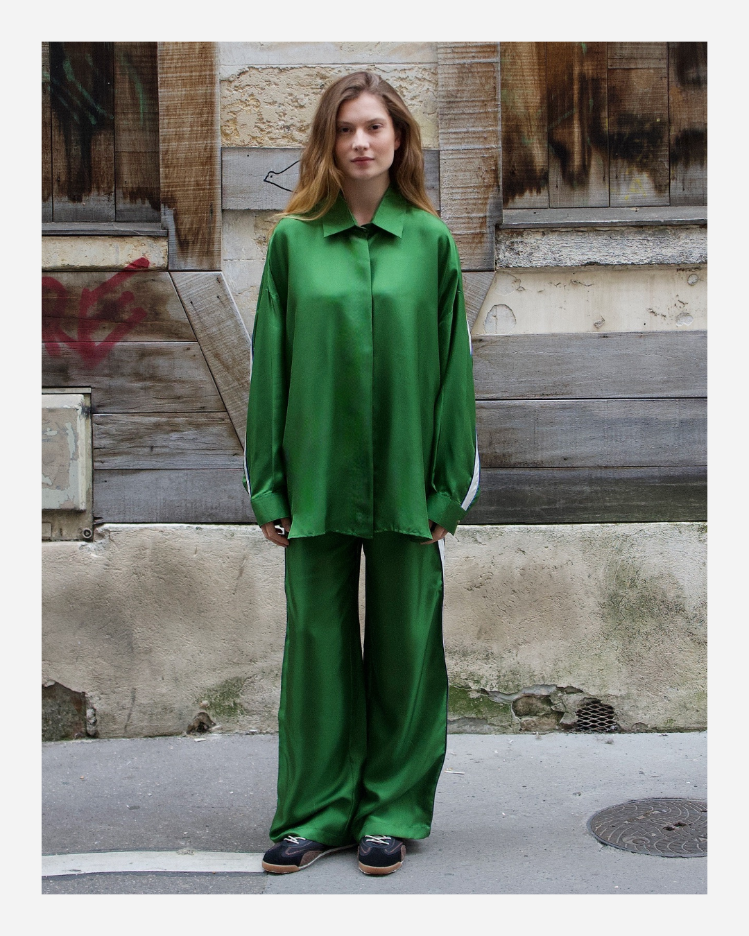 ABBY PANTS IN GREEN/WHITE