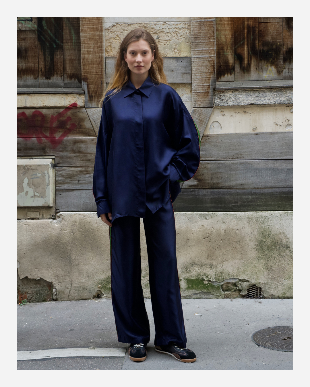 ABBY PANTS IN INDIGO BLUE/GREEN
