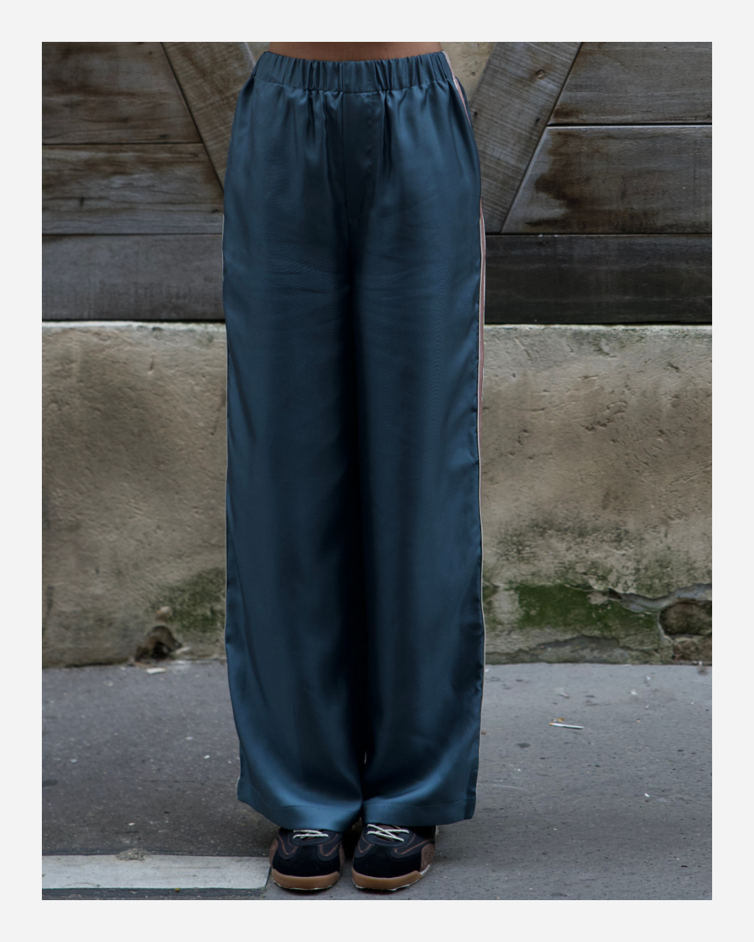 ABBY PANTS IN TEAL BLUE/ROSE