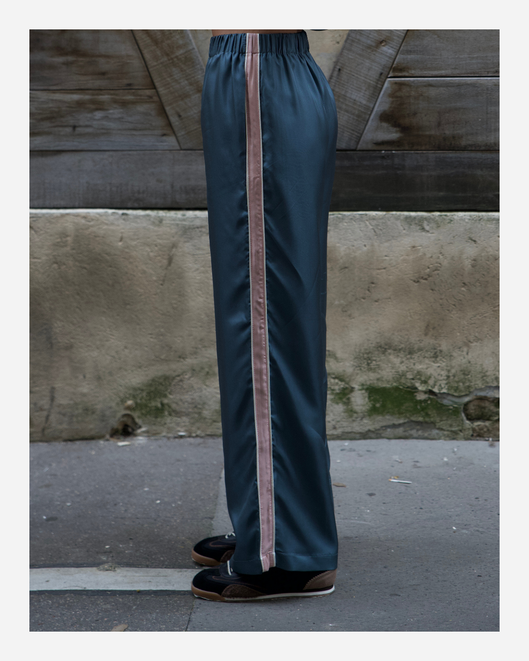 ABBY PANTS IN TEAL BLUE/ROSE