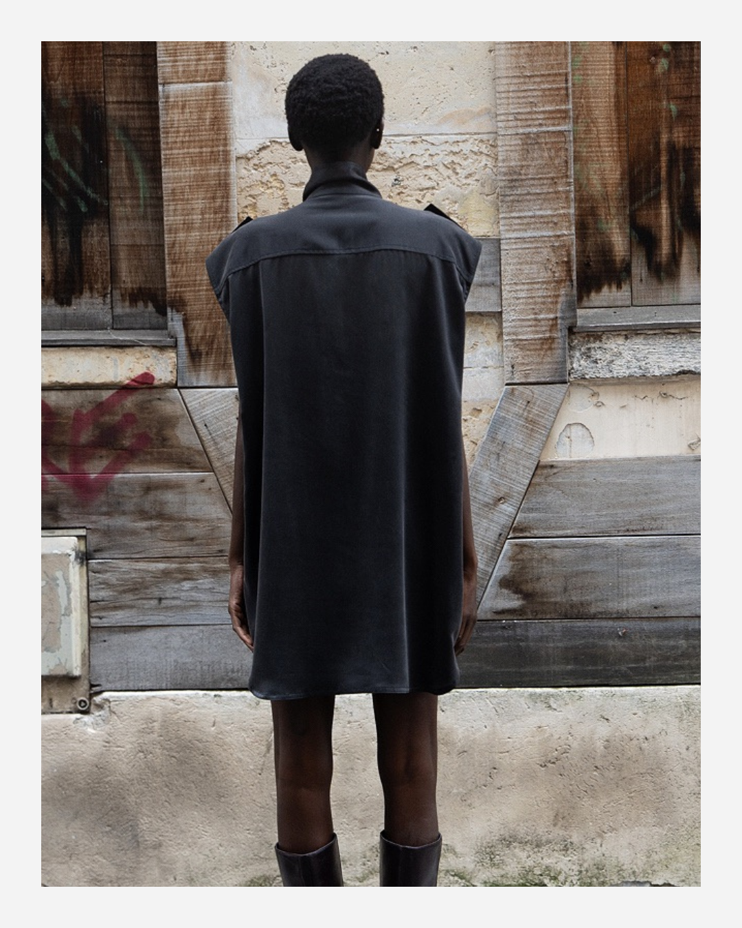 ELIOT CARGO IN BLACK WASHED SATIN
