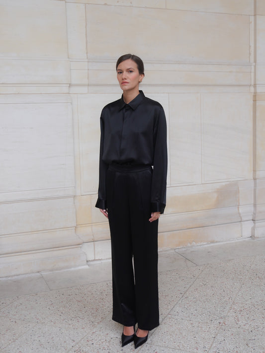 EDEN TROUSERS IN PURE BLACK