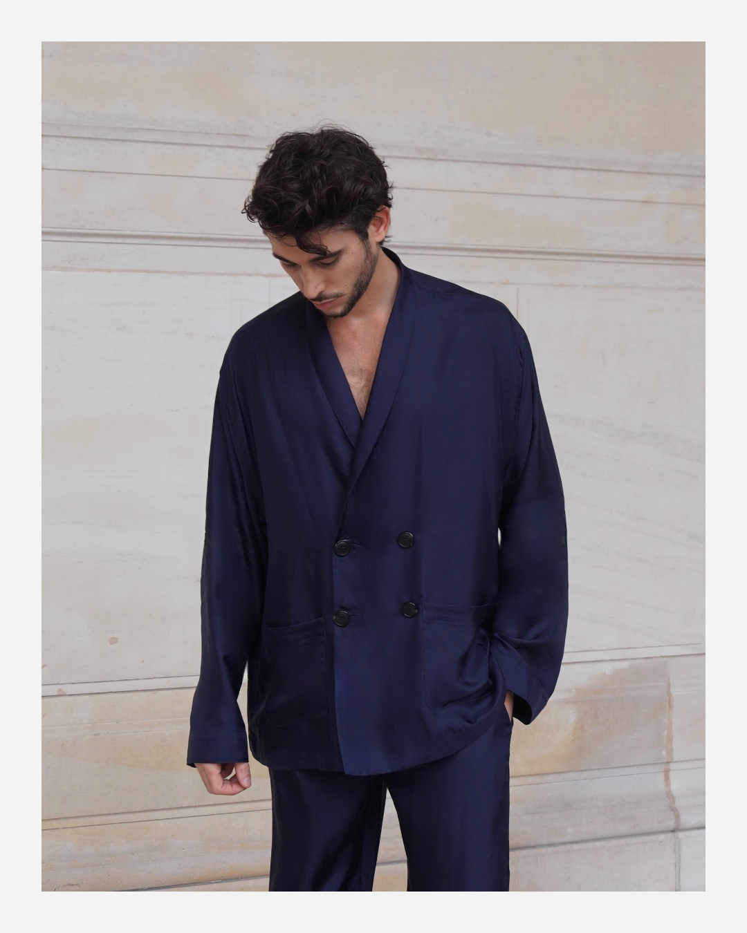 ASTOR JACKET IN OXFORD BLUE