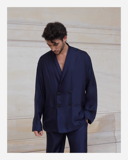 ASTOR JACKET IN OXFORD BLUE