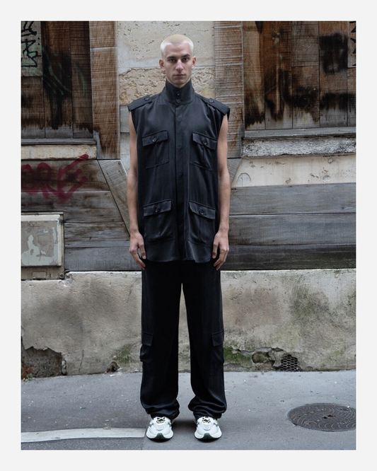 HERVEY CARGO TROUSERS BLACK WASHED